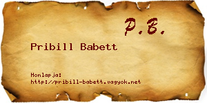 Pribill Babett névjegykártya
