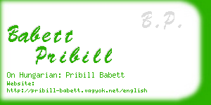 babett pribill business card